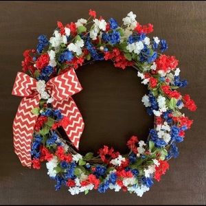 Red white and blue wreath